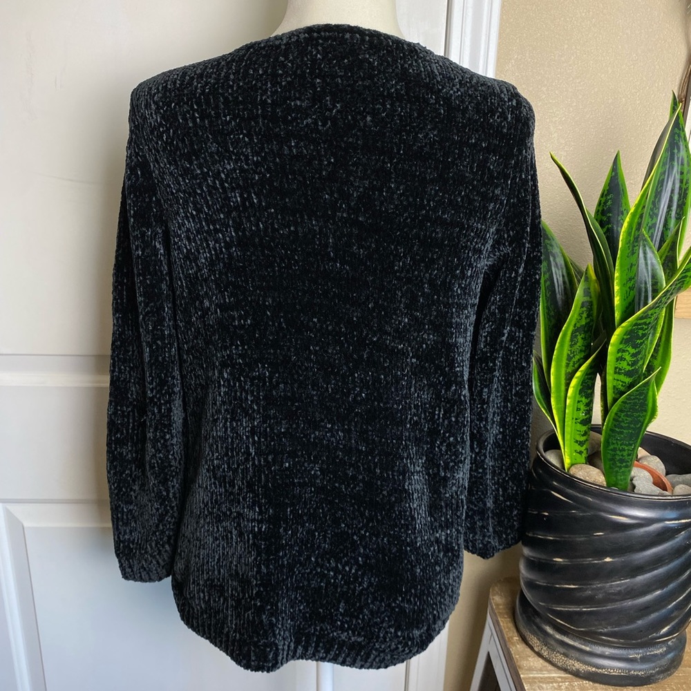 J. Jill Black Chenille Crewneck Sweater - Picture 7 of 8
